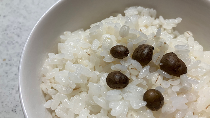 今季初のむかごご飯